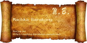 Machka Barakony névjegykártya